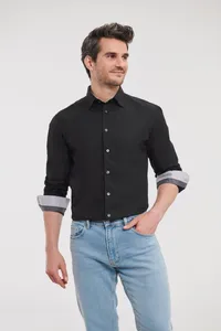 Men´s Long Sleeve Tailored Contrast Ultimate Stretch Shirt