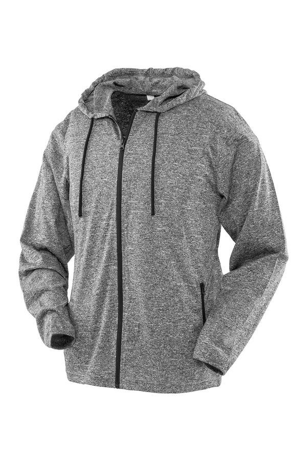 Womens hooded tee-jacket Marl Grey