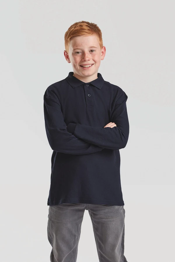 Kinder Langarm-Polohemd 65/35