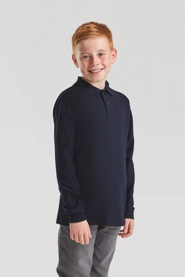 Kinder Langarm-Polohemd 65/35