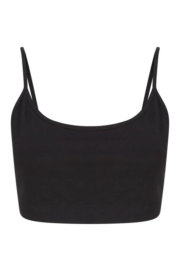Kurzes, umweltfreundliches Damen-Top Black