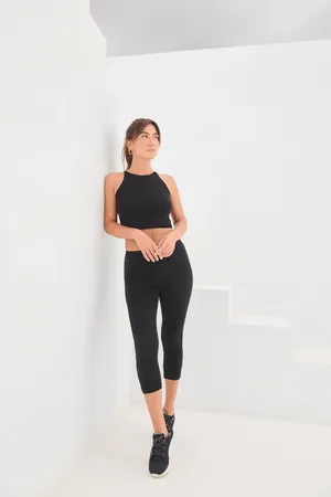 Women's 3/4 Length Leggings Black