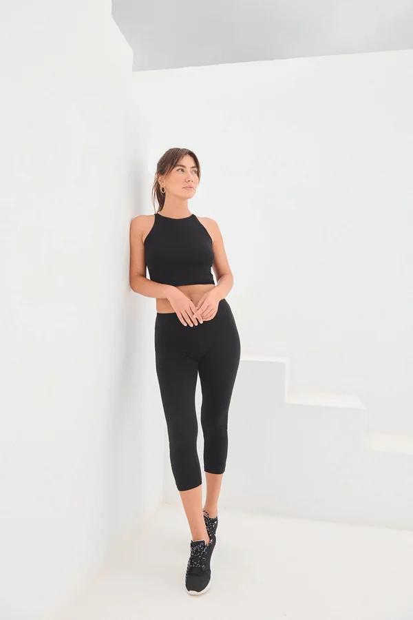 Women's 3/4 Length Leggings Black