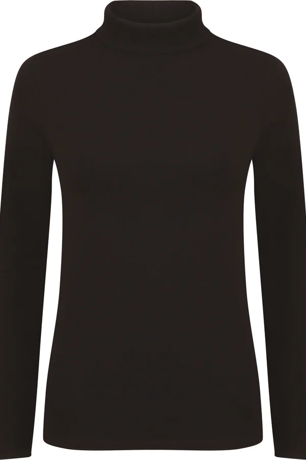 Women's Feel Good Roll Neck Top Black