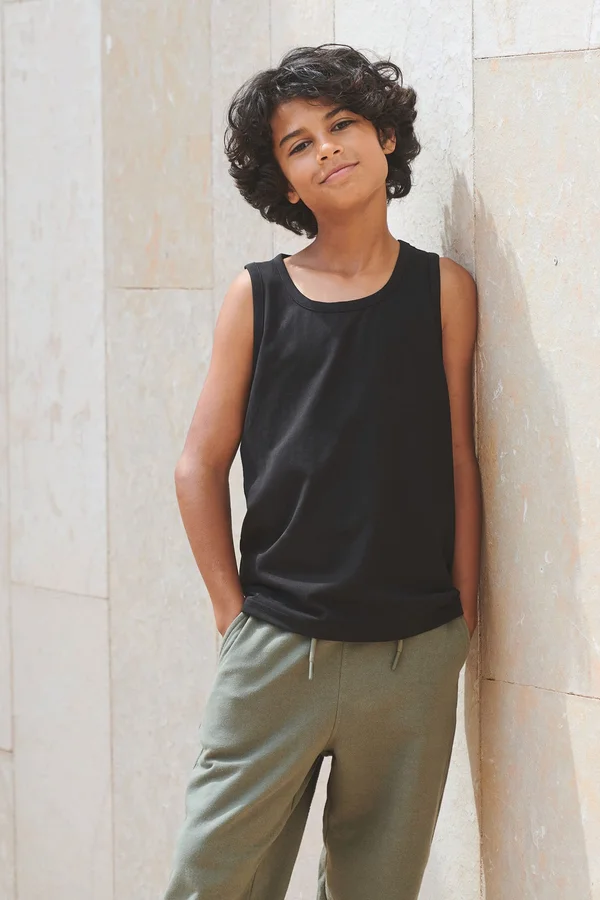 Kinder-stretchhemd Black
