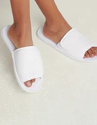 Open Toe Slipper With Hook And Loop Fastening