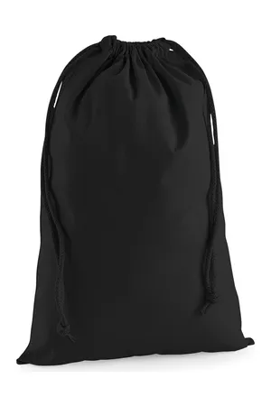 Kordelzugtasche aus Premium-Baumwolle Black