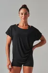 Scoop neck damen-T-Shirt Black
