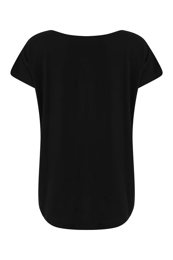 Scoop neck damen-T-Shirt Black