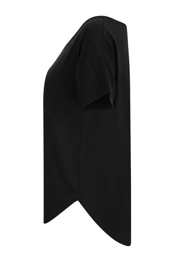 Scoop neck damen-T-Shirt Black