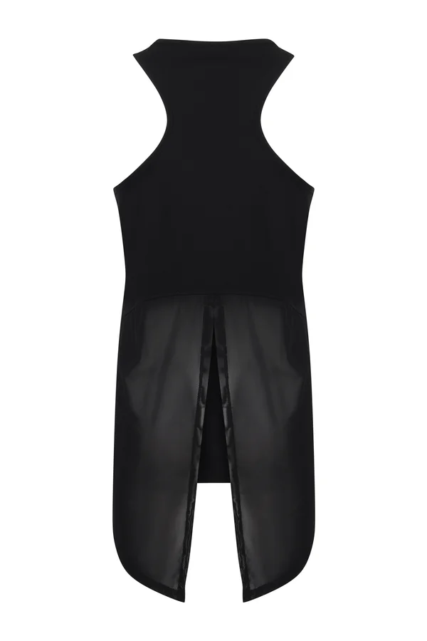 Tanktop mit Rückenschlitz Black