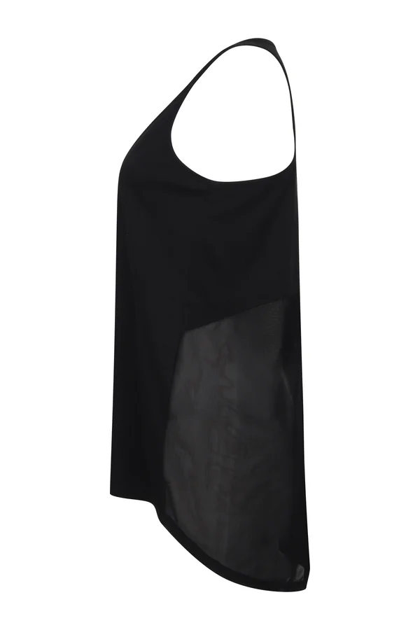 Tanktop mit Rückenschlitz Black