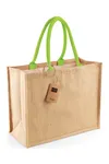 Jute classic shopper Natural / Lime Green