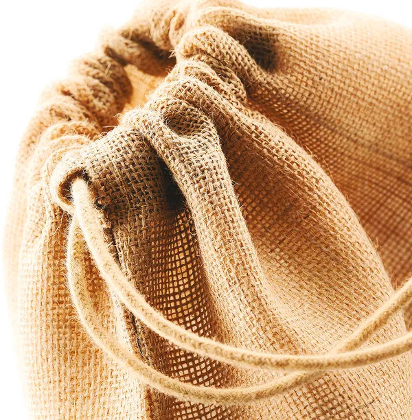 Jute Tasche mit Kordeln