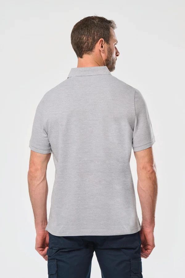 Kurzarm-Polohemd für Herren mit Druckknopfleiste am Kragen