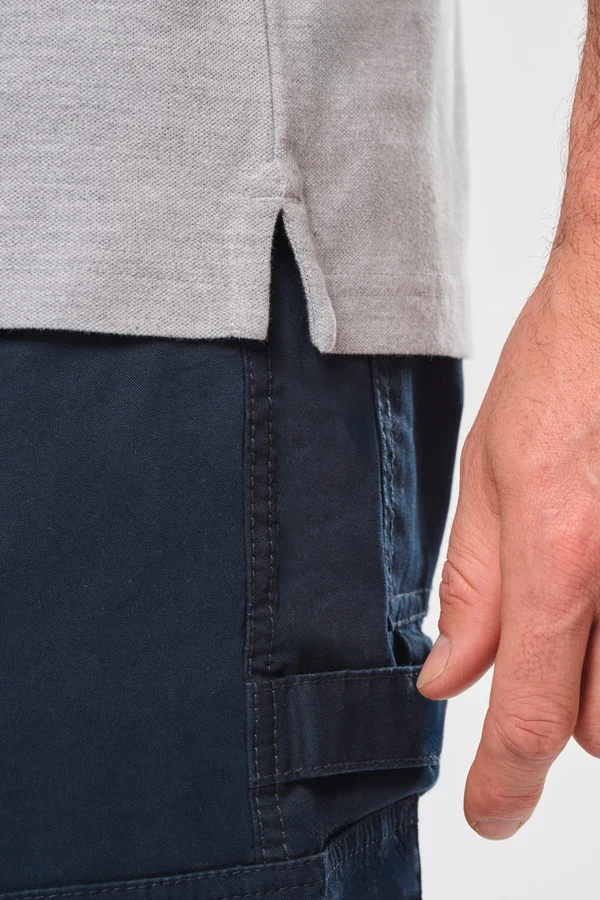 Kurzarm-Polohemd für Herren mit Druckknopfleiste am Kragen