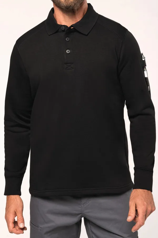 Sweatshirt mit Polokragen