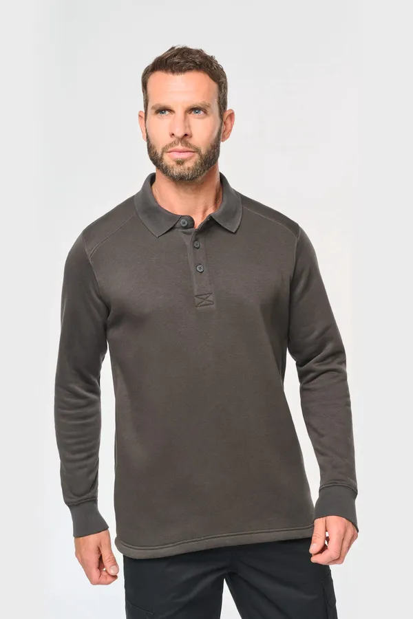 Sweatshirt mit Polokragen