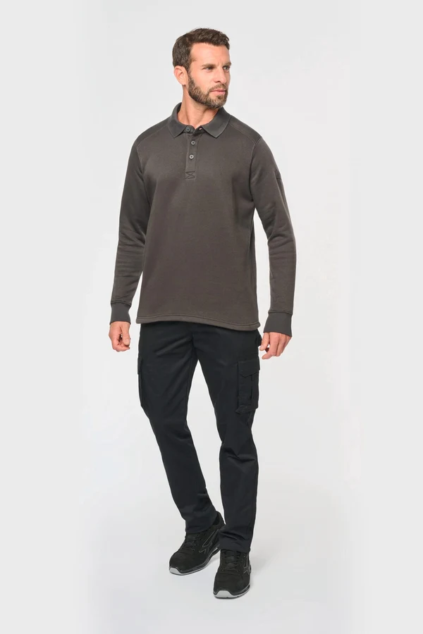 Sweatshirt mit Polokragen