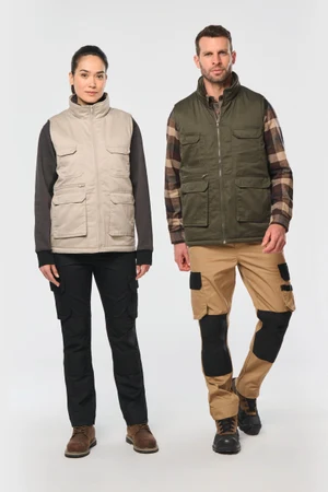 Gefütterte Unisex-Weste aus Baumwollpolyester