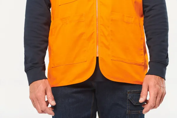 Unisex-Weste aus  Baumwollpolyester mit mehreren Taschen
