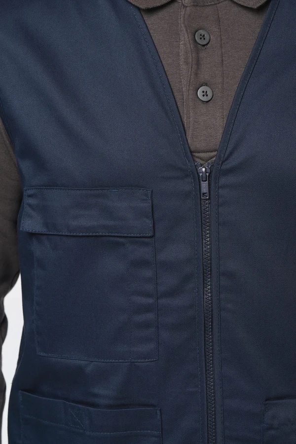Unisex-Weste aus Baumwollpolyester mit mehreren Taschen