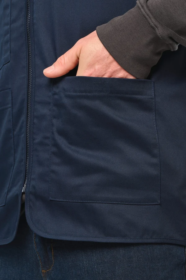 Unisex-Weste aus Baumwollpolyester mit mehreren Taschen