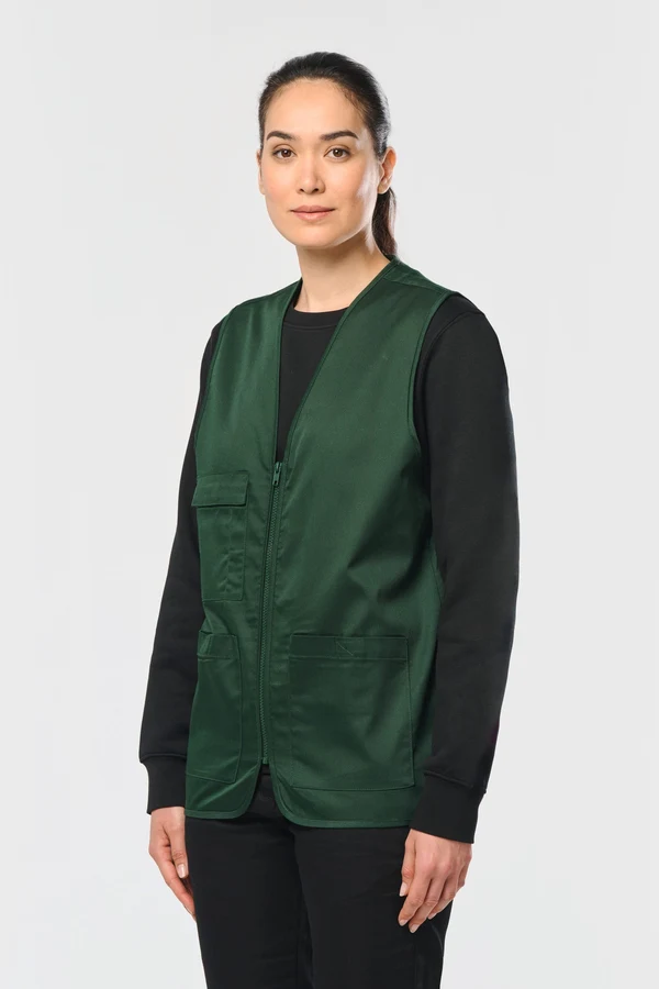 Unisex-Weste aus Baumwollpolyester mit mehreren Taschen