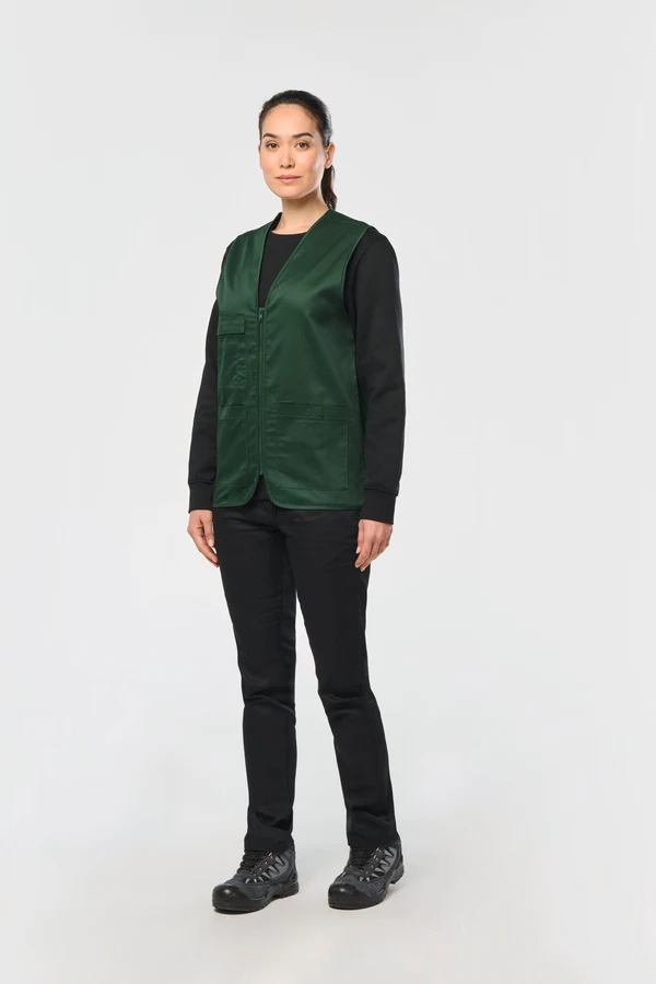 Unisex-Weste aus Baumwollpolyester mit mehreren Taschen