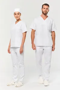 Kurzärmlige Unisex-Tunika aus Baumwollpolyester