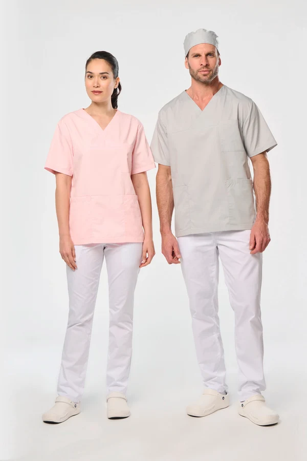 Kurzärmlige Unisex-Tunika aus Baumwollpolyester