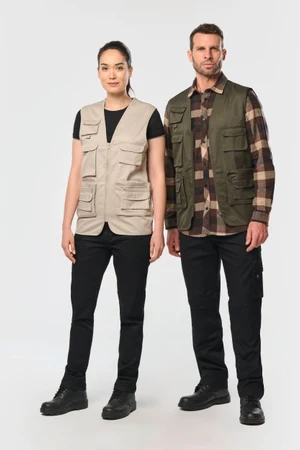 Gefütterte Unisex-Weste aus Baumwollpolyester