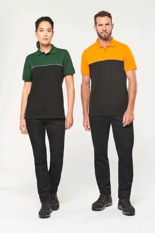 Zweifarbiges Kurzarm-Unisex-Polohemd