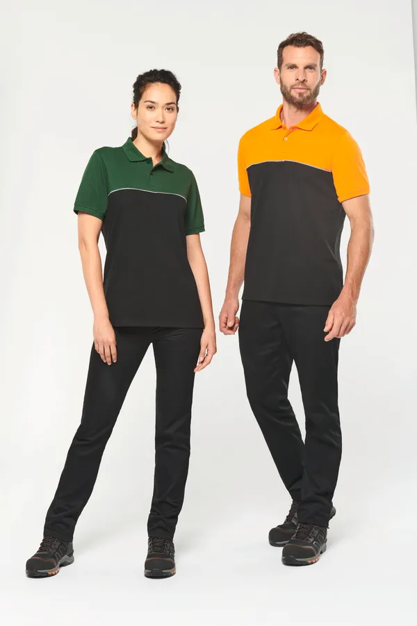 Zweifarbiges Kurzarm-Unisex-Polohemd