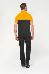 Zweifarbiges Kurzarm-Unisex-Polohemd