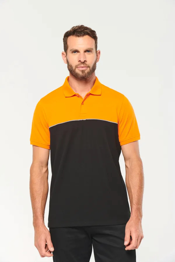 Zweifarbiges Kurzarm-Unisex-Polohemd