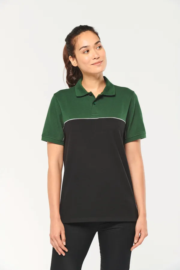 Zweifarbiges Kurzarm-Unisex-Polohemd