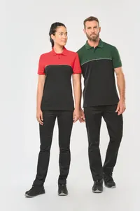 Zweifarbiges Kurzarm-Unisex-Polohemd