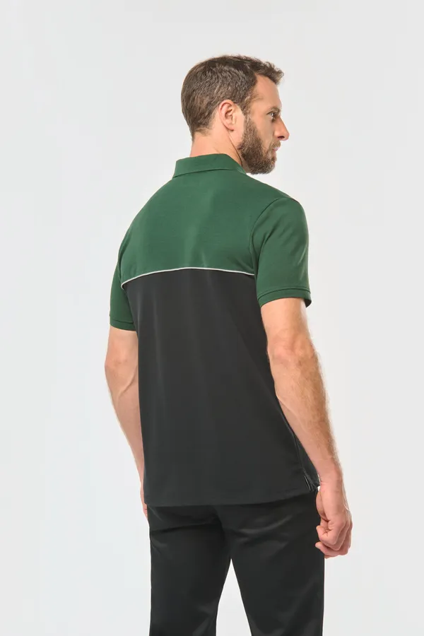 Zweifarbiges Kurzarm-Unisex-Polohemd