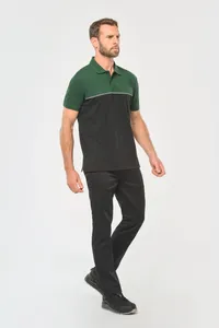 Zweifarbiges Kurzarm-Unisex-Polohemd