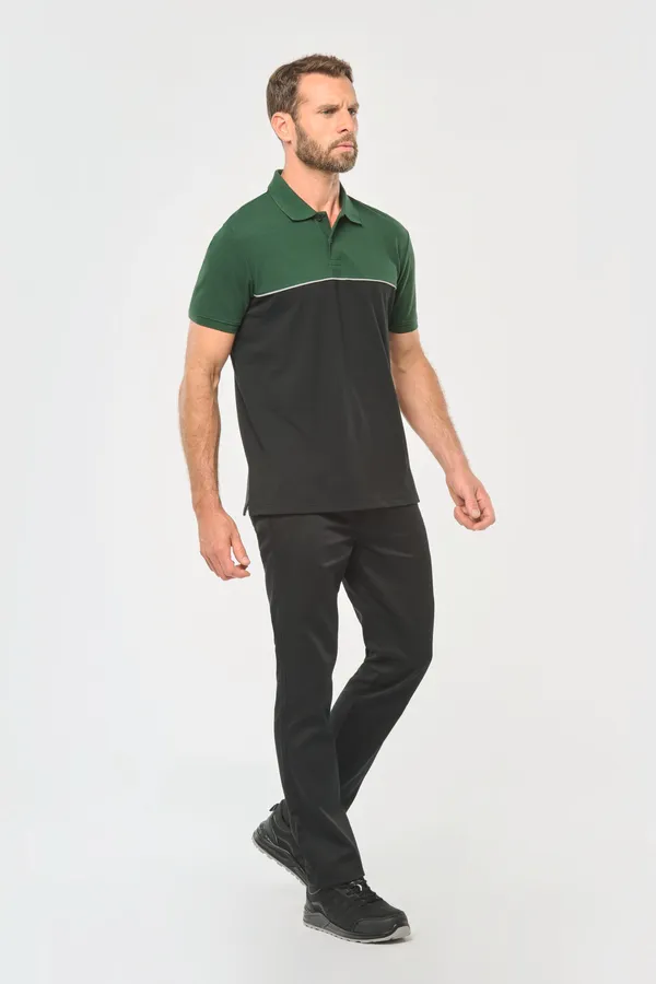 Zweifarbiges Kurzarm-Unisex-Polohemd