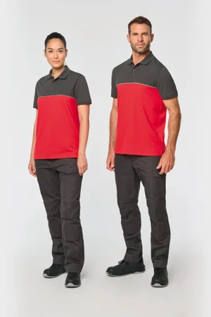 Zweifarbiges Kurzarm-Unisex-Polohemd