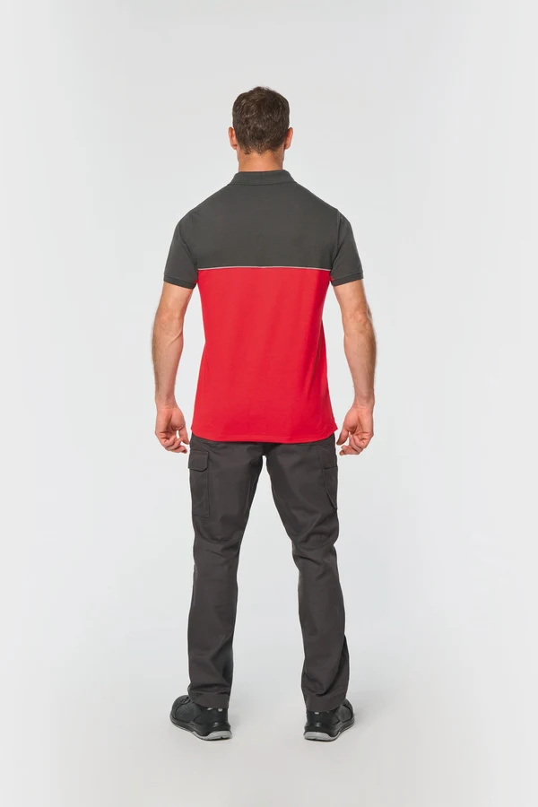 Zweifarbiges Kurzarm-Unisex-Polohemd