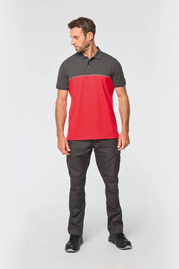 Zweifarbiges Kurzarm-Unisex-Polohemd