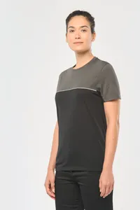 Zweifarbiges umweltfreundliches Unisex-T-Shirt mit kurzen Ärmeln