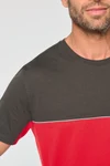 Zweifarbiges umweltfreundliches Unisex-T-Shirt mit kurzen Ärmeln