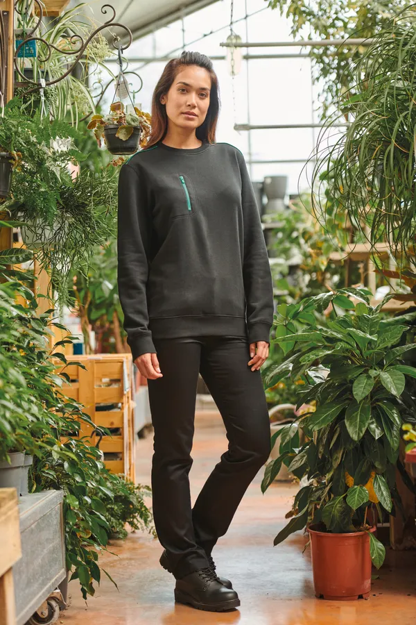 Day To Day Unisex-Sweatshirt mit kontrastfarbener zip Tasche