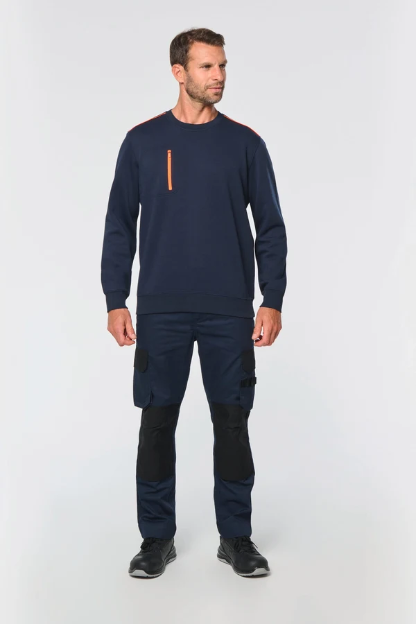 Day To Day Unisex-Sweatshirt mit kontrastfarbener zip Tasche