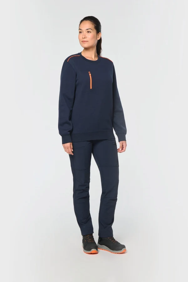 Day To Day Unisex-Sweatshirt mit kontrastfarbener zip Tasche