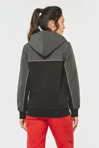 Umweltfreundliche, zweifarbige Molton-Kapuzenjacke mit Reißverschluss, Unisex